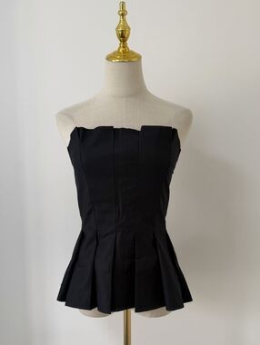 Reformation Ashlyn Pleated Stretch Cotton Top